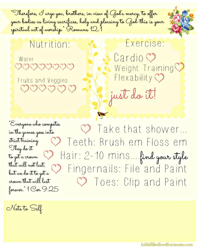 Self Care Chart Printable Tip Junkie